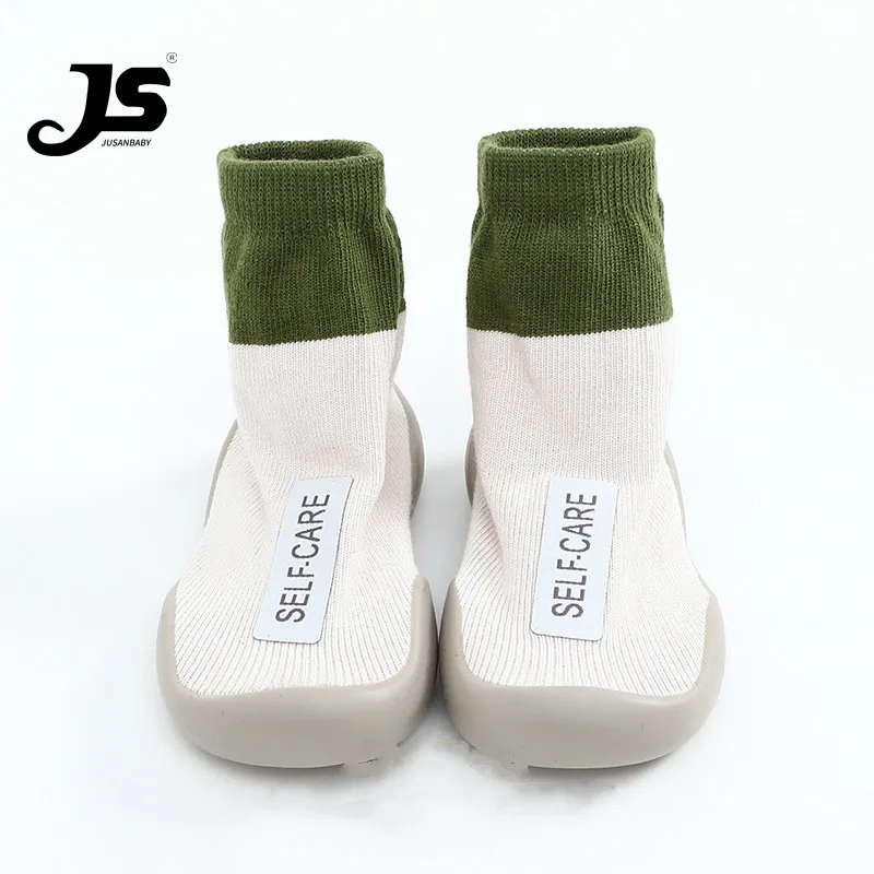 

Jusanbaby Toddler Shoes Baby Boy Sockes Shoes First Walkers Unisex Knitted Fabric shoes for kids baby crib shoes Patchwork