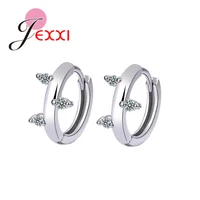 forest style 925 sterling silver leaves zirconia small hoop earring for girls child womem beautiful aros huggies earring jewelry