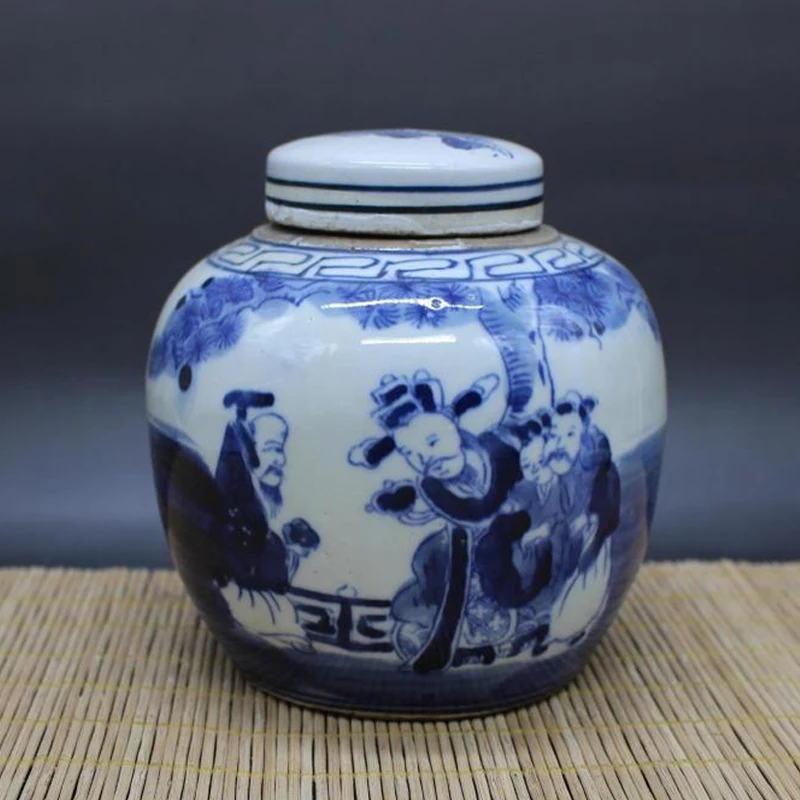 Exquisite Chinese Classical Blue and  White Porcelain Antique Pot  Jar - 