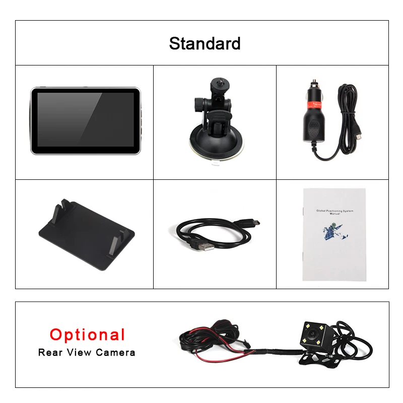 with rear camera Anfilite " емкостный экран Автомобильный видеорегистратор Android gps навигатор wifi Full HD 1080P видео регистратор грузового автомобиля регистратор dashcam камера - Название цвета: with rear camera