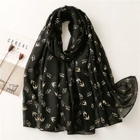 spring and summer bali gauze cotton and linen scarf women bronzing swallow multicolor curling thin sunscreen scarf shawl