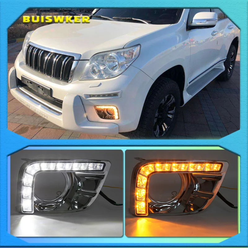 

1Set LED DRL Daytime Running Lights Fog Lamp For Toyota Prado FJ150 LC150 Land Cruiser 2700 2010 2011 2013 Daylight