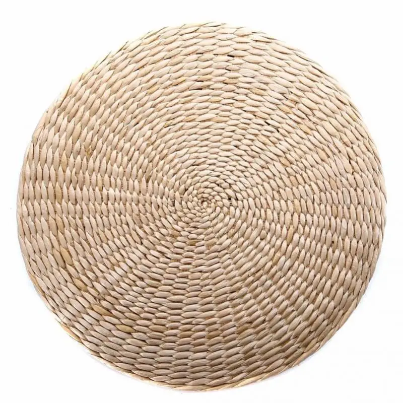 

Round Straw Weave Seat Cushion Tatami Meditation Futon Handmade Pillow 40*6 cm Yoga Chair Japanese Style Seat Floor Mat #63