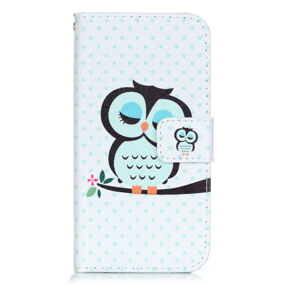 Sleepy Owl Роскошный чехол для iPhone 7, 8, 6, 6S Plus, 5, 5S, SE, 5C, 4, 4S, 6 Plus, 7 Plus, 8 Plus, Fundas, Магнитный флип-чехол, кожаный кошелек, чехол s D03E - Цвет: Sleepy Owl