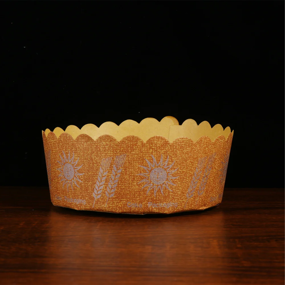 

90PCS 6 Inches Large Kraft Paper Muffin Cups Sunflower Pattern Cupcake Paper Liners Cake Baking Molds