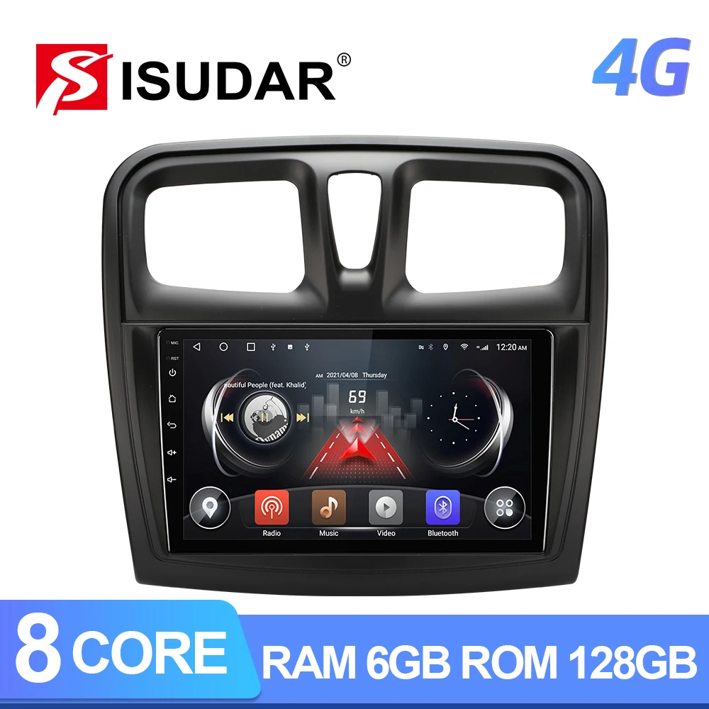 Автомагнитола ISUDAR T72 Android 10 для Renault Logan 2 2012 2019 Sandero 2014 мультимедийный видеоплеер