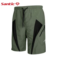 santic mens cycling shorts summer padded mtb bike waterproof bottom loose fit mountain bicycle riding leisure tights asian size