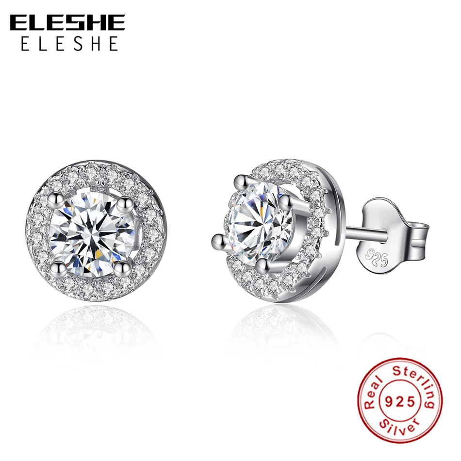 Женские серьги гвоздики из серебра 925 пробы с кристаллами|Серьги-гвоздики| |