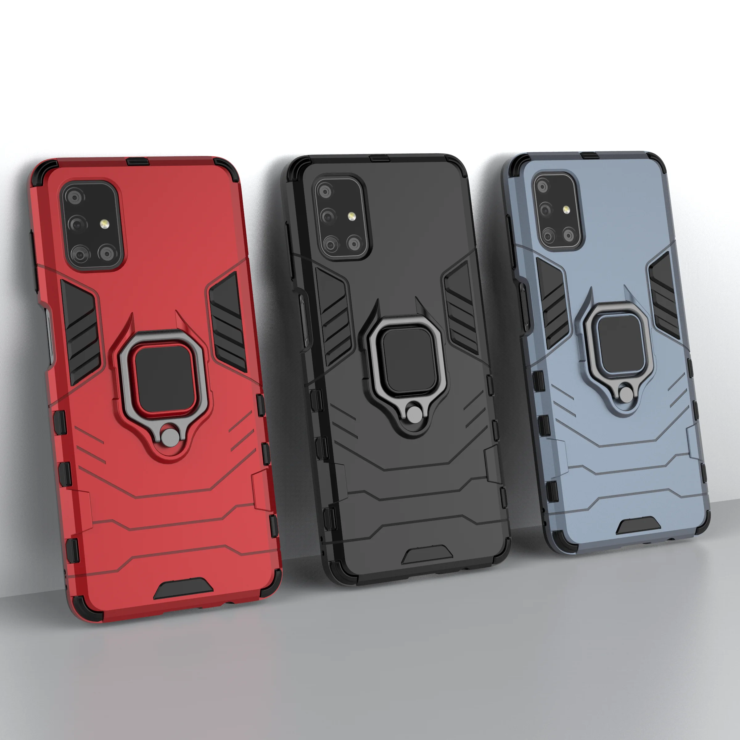 

Shockproof Rugged Armor Phone Case For Samsung Galaxy M51 M31 M11 M31S M01 M40S M30S M21 M40 M10 M30 M20 Metal Stand Back Cover