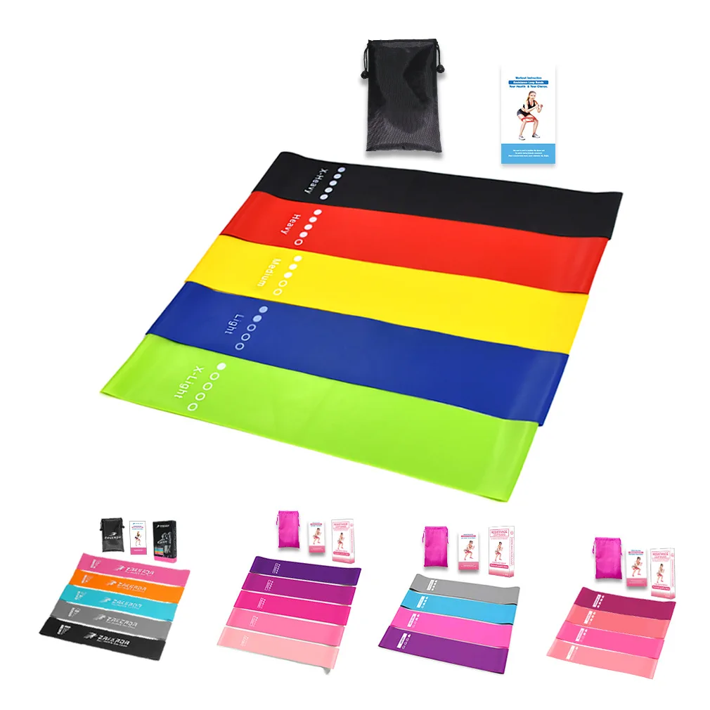 Эластичные ленты для йоги кроссфита наборы эспандеров из натурального латекса