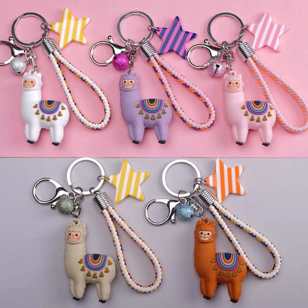 Модная резиновая трехмерная Милая альпака брелок для кукол необычная мультяшная