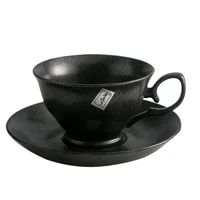 japanese style coffee cup and dish sets retro pottery handmade coffee mug latte cups breakfast eco friendly xicara drinkware
