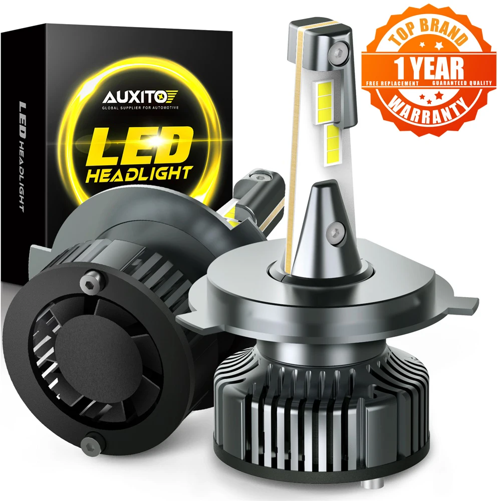 AUXITO-bombillas LED para faros delanteros de coche, lámpara CANBUS H7 16000LM H4 H11 H11B, H8 9005 9006 HB3 HB4 9012 H13 9007, 12V, 2 piezas