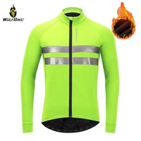 wosawe autumn winter mens cycling jacket windproof thermal fleece bicycle coat long jersey warm reflective mtb bike windbreaker