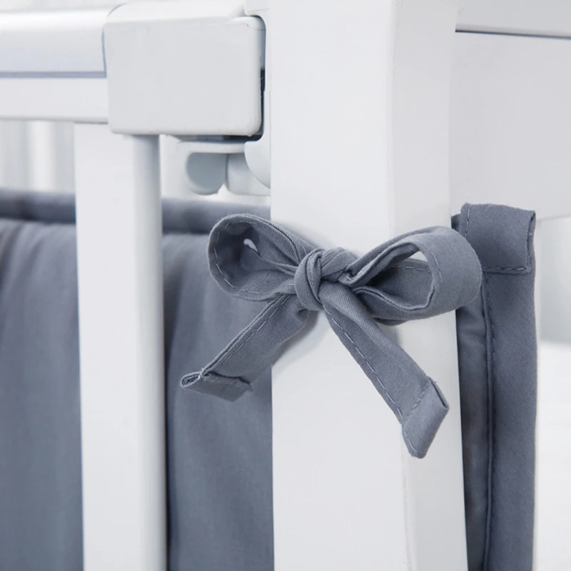 

Solid Color Baby Crib Bumper Newborn Cot Protector Pillows Infant Bed Cushion