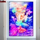 Алмазная 5D Вышивка русалка, рисунок сделай сам с фантазийным цветом, новая полная круглая квадратная картина