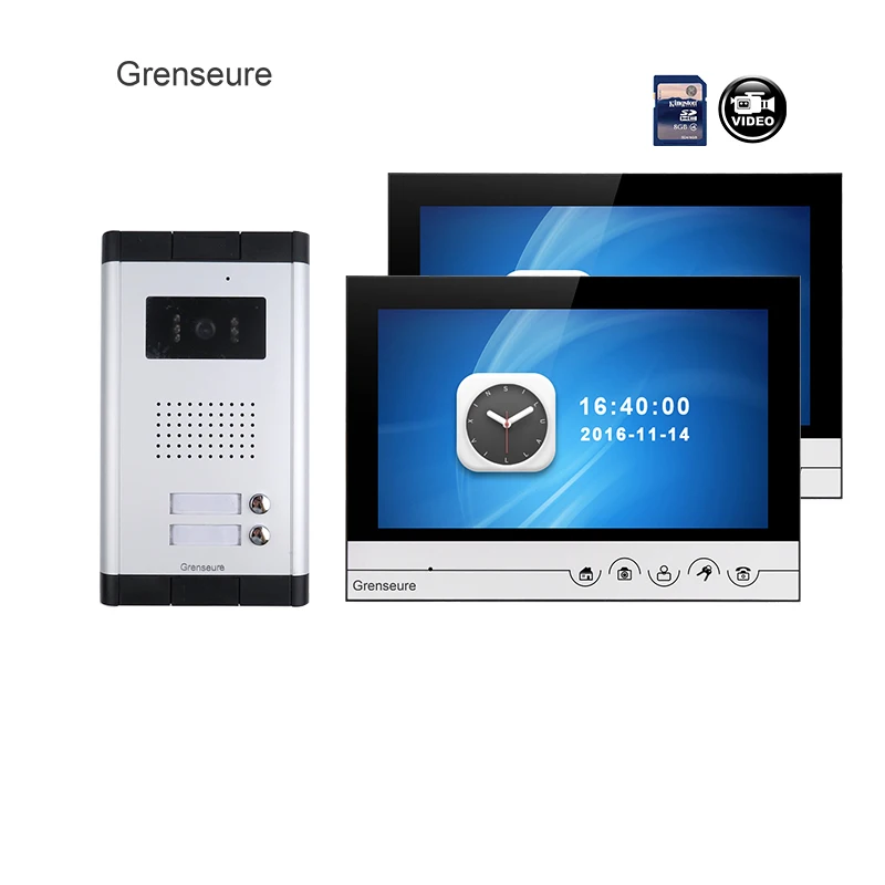 Новая квартира 9 &quotцвет видео домофон система + 2 запись экран открытый дверной