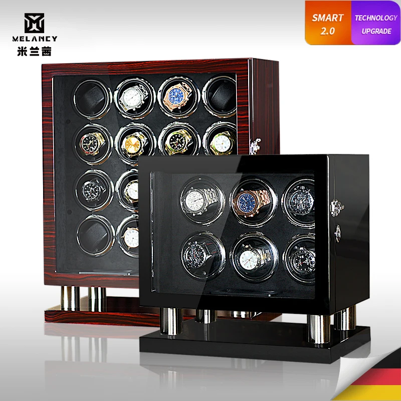 

Automatic Watch Winder 6 8 12 16 Slot Watches Wood Box Quiet Japanese Mabuchi Motor Adjustable Modes Watch Storage Winding Case