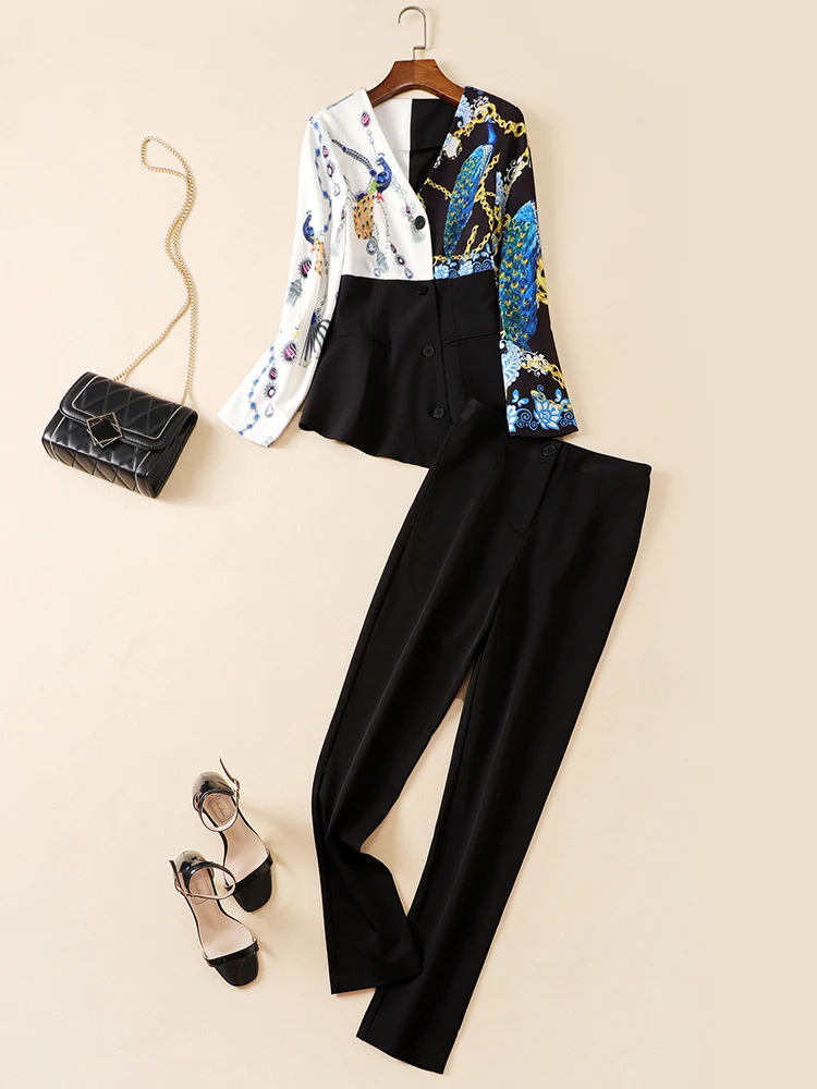 Женские Подиумные комплекты-двойки Сексуальная Асимметричная блуза с v-образным