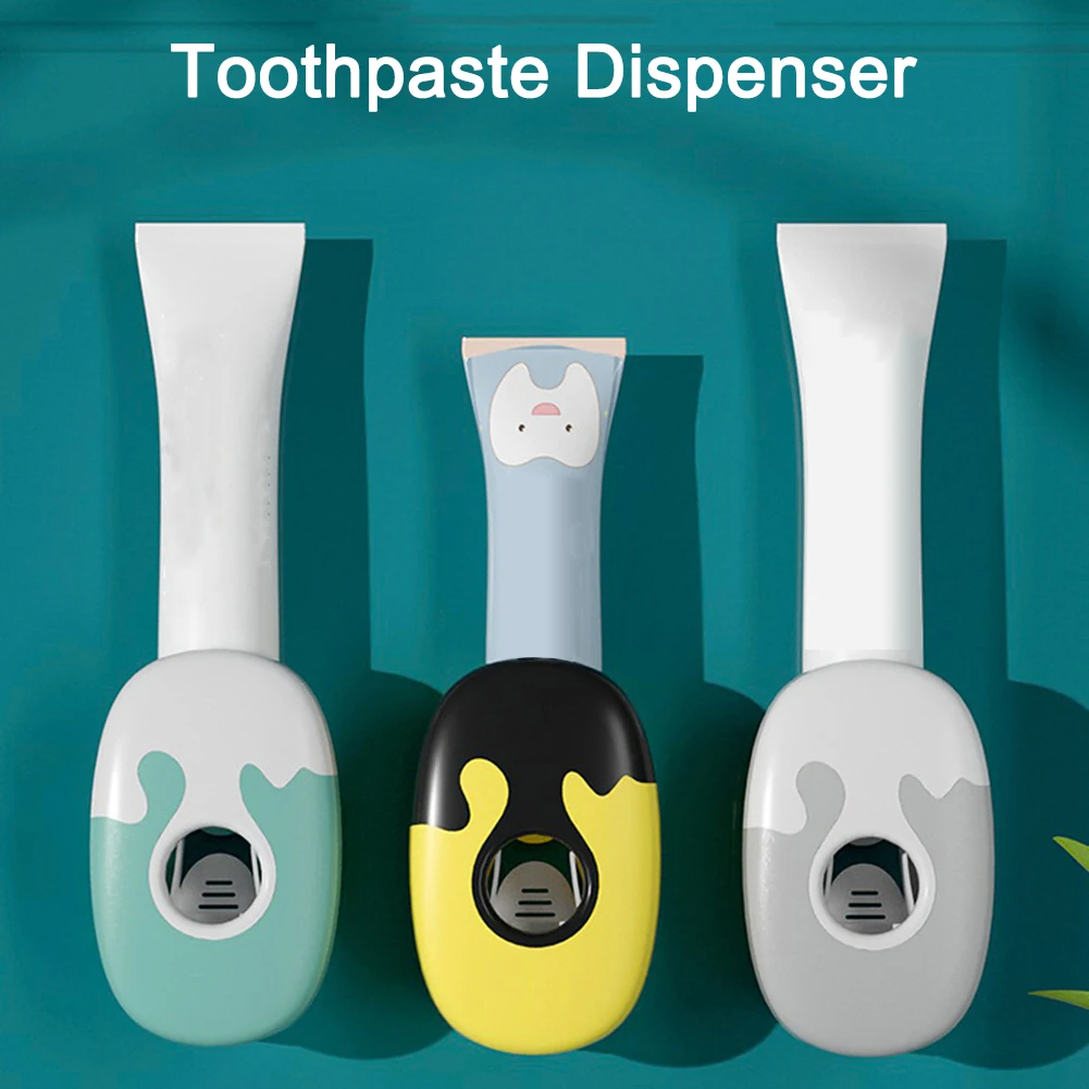 

Toothbrush Holder Set Toothpaste Dispenser Wall Mount Stand Bathroom Accessories Set Rolling Automatic Squeezer Family Hygienic