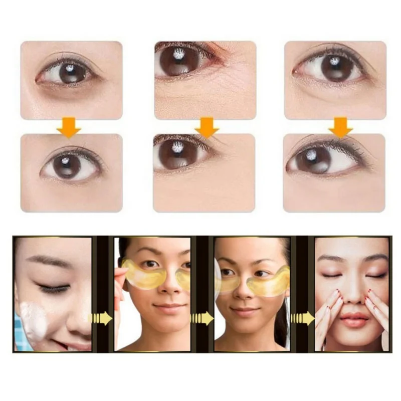 1 пара золотых коллагеновых патчей для глаз против морщин Удаление черных уход за