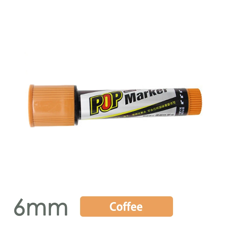 6mm Coffee Несколько цветов Несколько ручек маркеры Кисть ручка ручная роспись плакат кисть фломастер на масляной основе может быть крашена поп-ручка - Цвет: 6mm Coffee