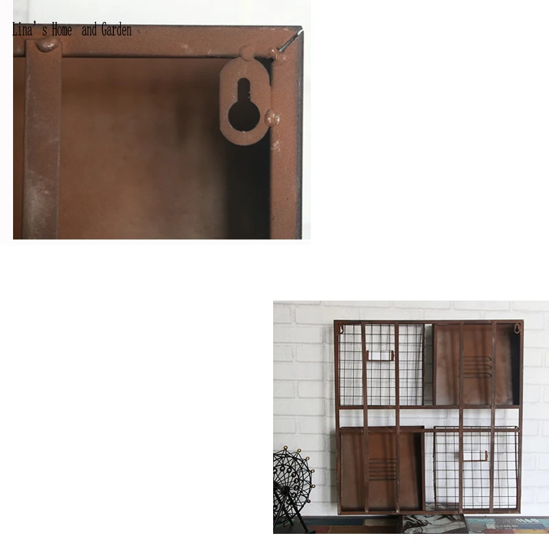 rustic vintage retro metal decoration wall shelf | Дом и сад