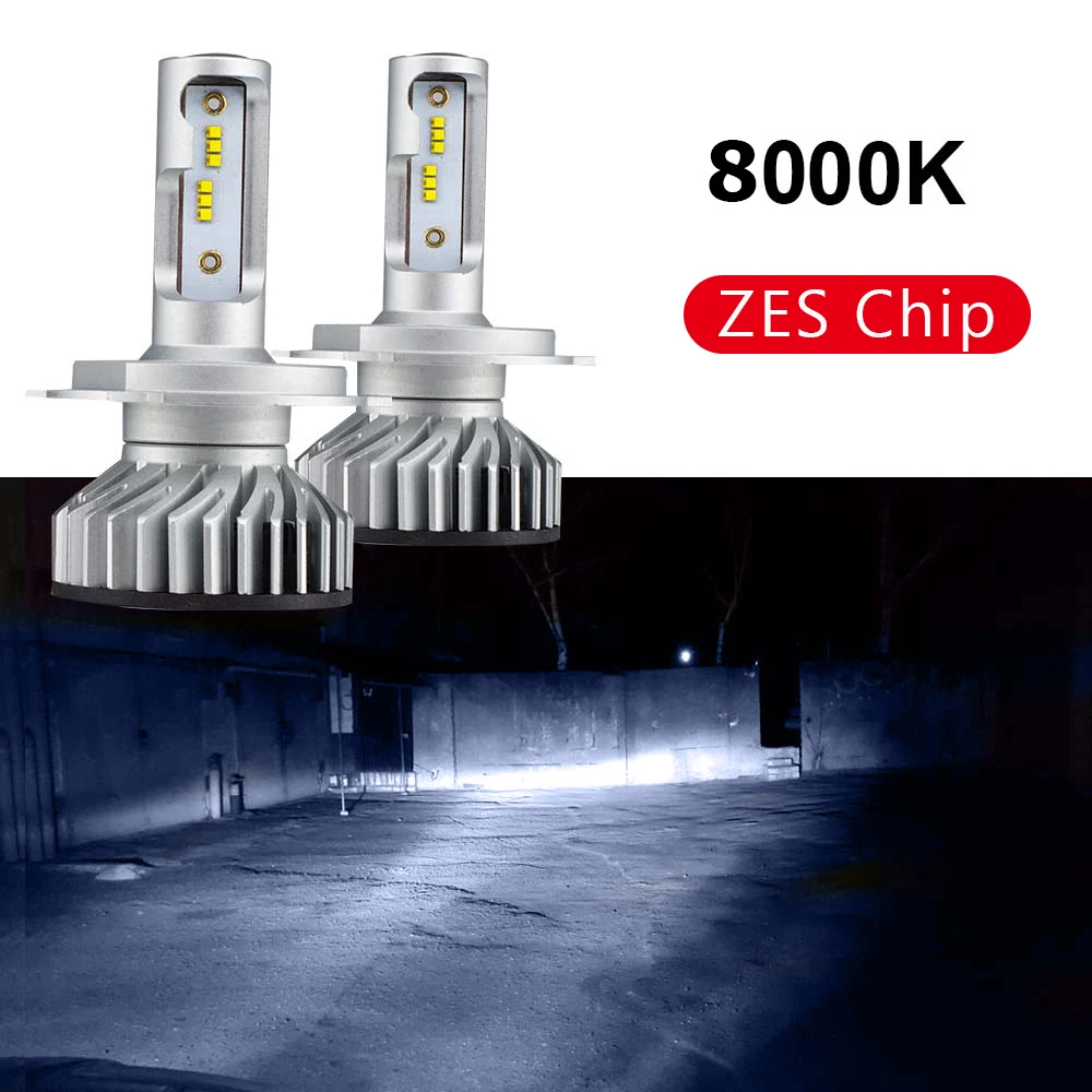 PAUNDUK мини Canbus H4 H7 светодиодный фар автомобиля зэс 4300K 6000K 8000K 12000LM 12V 24V H3 H1 9005 9006 HB4 H11 Автомобильная Противо-Туманная осветительная лампочка - Испускаемый цвет: 8000K