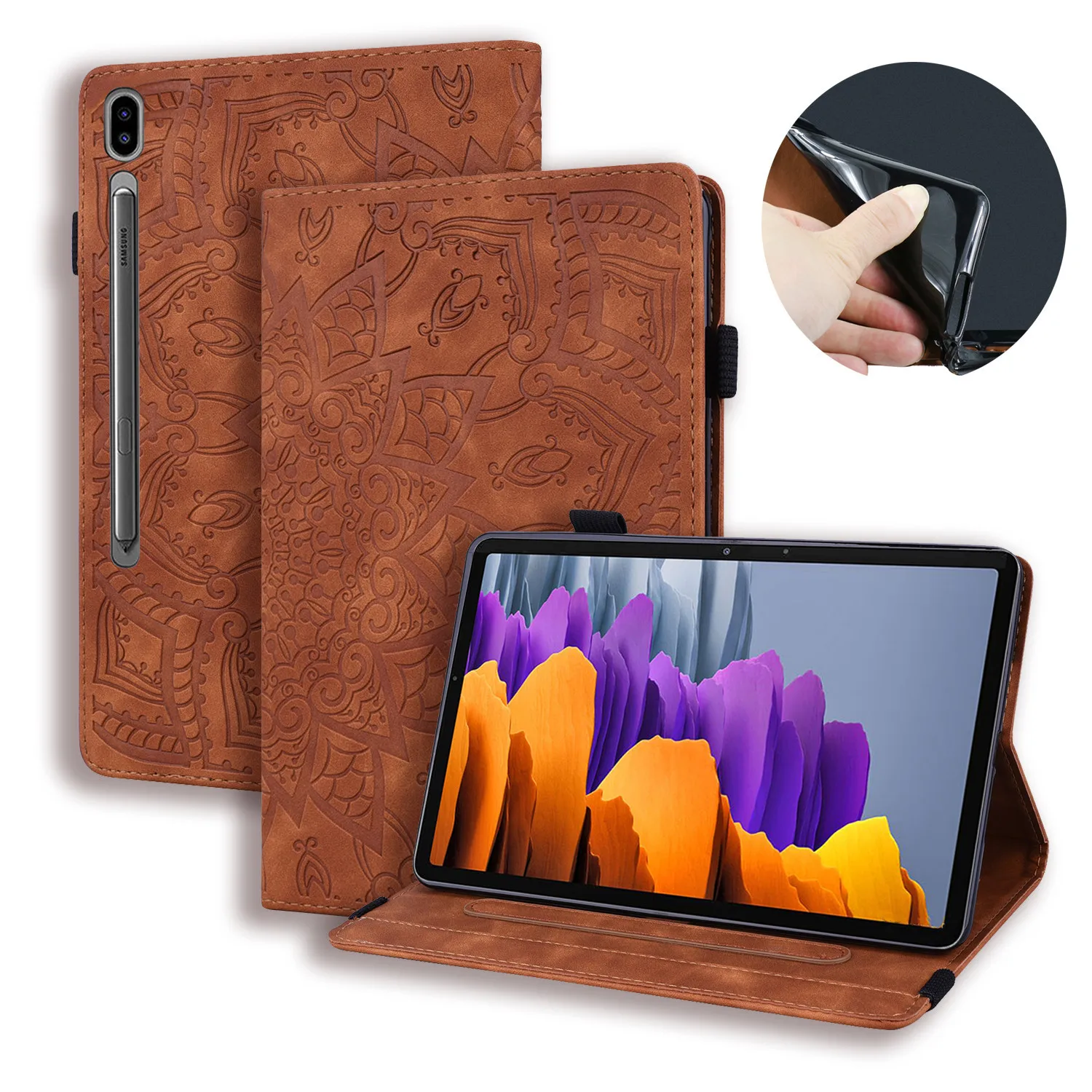 

Новинка 2020, чехол для планшетов Samsung Galaxy T510, T515, Tab A, T720, T725, S6 Lite, A7 Lite, чехол для планшета с 3D тиснением и цветами, S7, T500