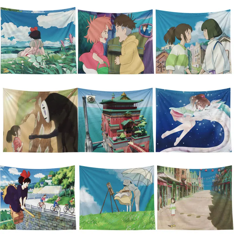 Гобелены Hayao Miyazaki с рисунком аниме фильма Тоторо настенный подвесной гобелен в