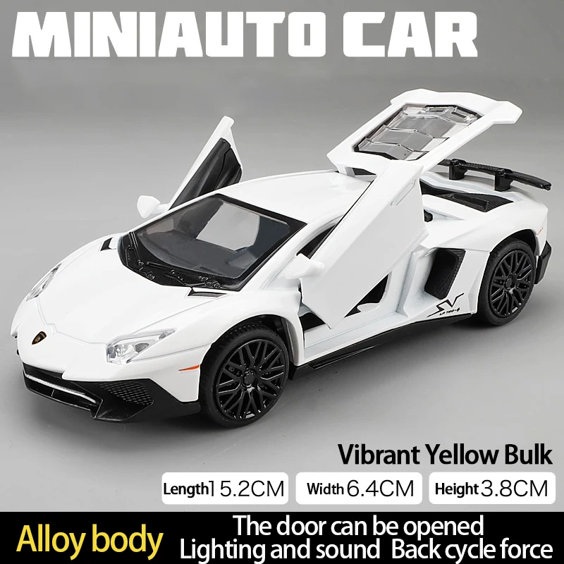 

LP770 1:32 Lamborghinis Car Alloy Sports Car Model Diecast Sound Super Racing Lifting Tail Hot Wheel For Children Gifts package