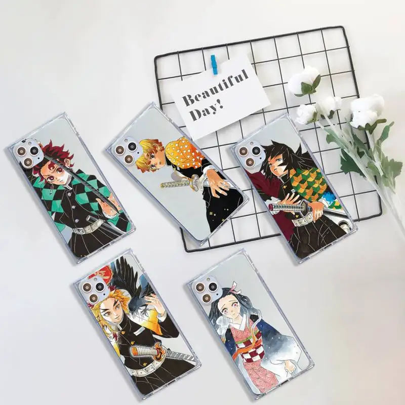 

Demon Slayer Blade Comic Postcard Phone Case Transparent for iPhone 7 8 11 12 se 2020 mini pro X XS XR MAX Plus