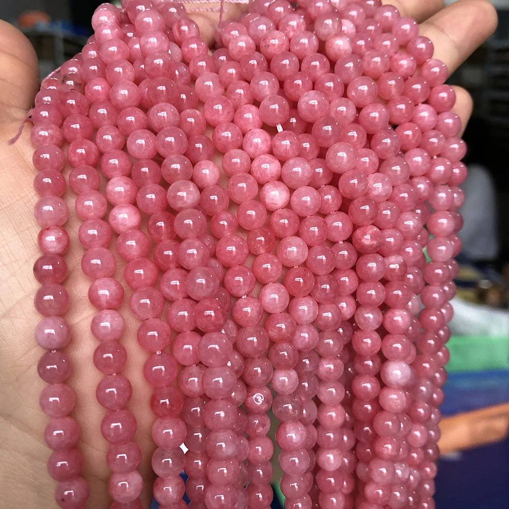 Бусины Из розового ангелита с натуральным камнем круглые бусины-разделители для