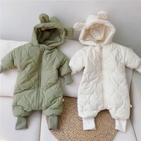 2021 baby girlwinter jumpsuit hooded infant overalls baby born clothes boy warm snowsuit coat kid bear romper toddler outerwear