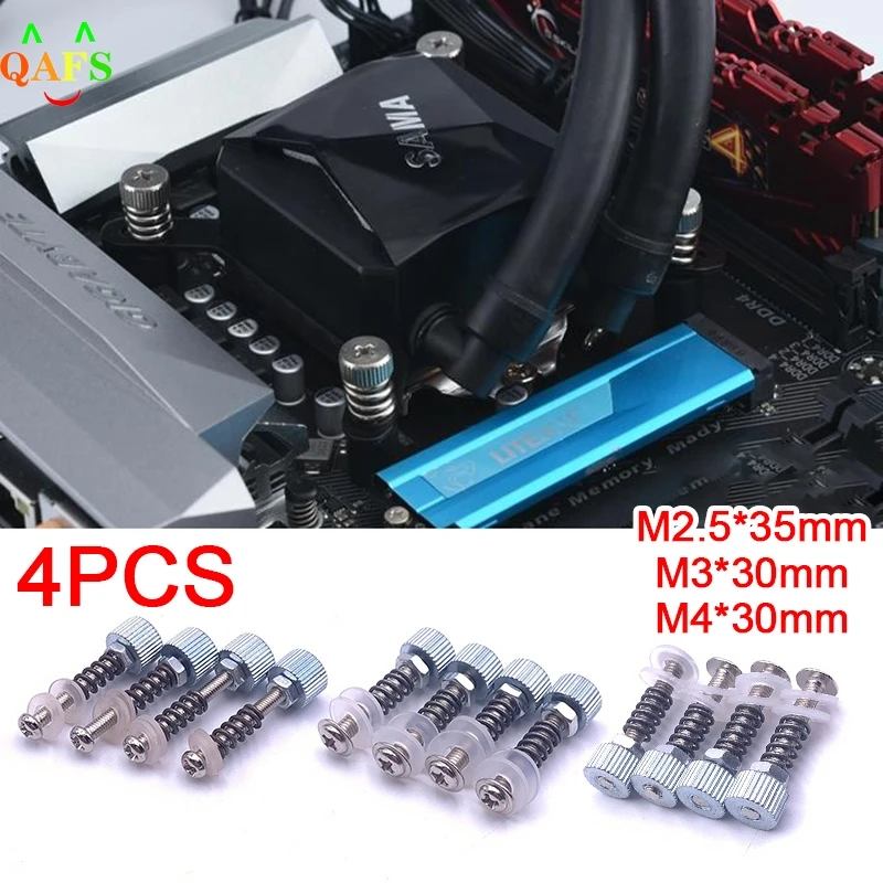 Купи 4Pcs Iron Fixed Screws For CPU GPU Graphics Card PC Computer Water Cooling за 116 рублей в магазине AliExpress