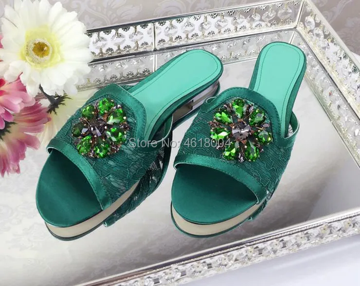 Женские повседневные шлепанцы KALMALL с кружевом и кристаллами | Обувь