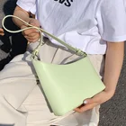 Однотонные простые сумки через плечо из искусственной кожи для женщин 2021 летние Роскошные модные сумки через плечо и кошельки зеленые