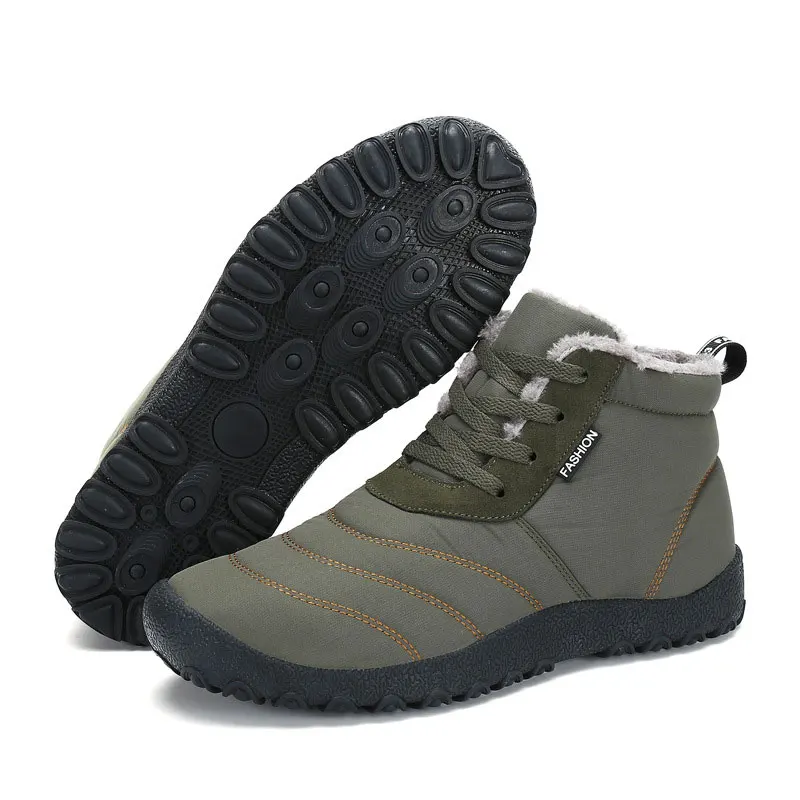 Зимние ботинки мужские кроссовки ботильоны теплые плюшевые непромокаемые