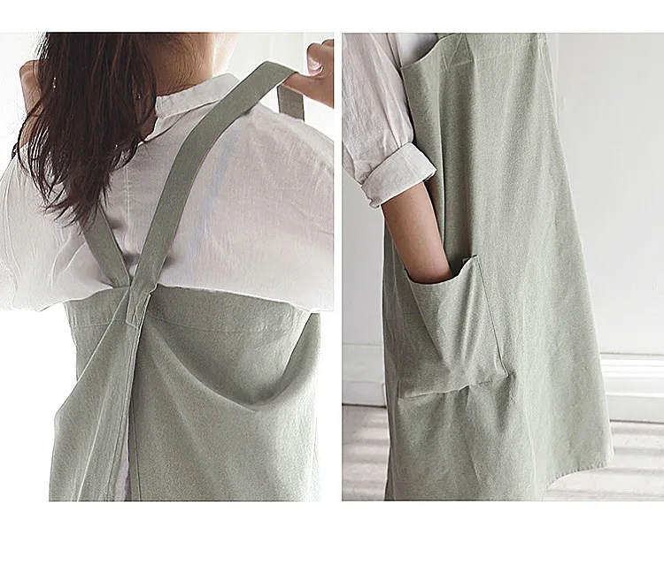 

Barista Apron Custom Logo Dress Women Summer Florist Woodworking Novelty Cotton Linen Smock Nordic Limpieza Hogar French Maid