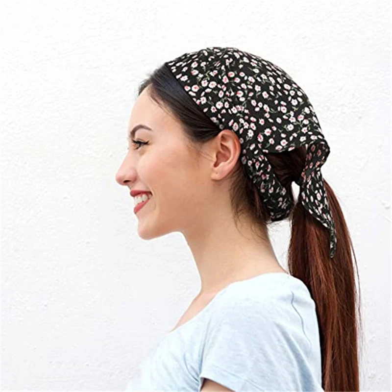 

Bohemian Hairband Floral Printed Triangle Hair Scarf Headband Women Girls Elastic Hair Band Scrunchies Headwrap Hair Accessories