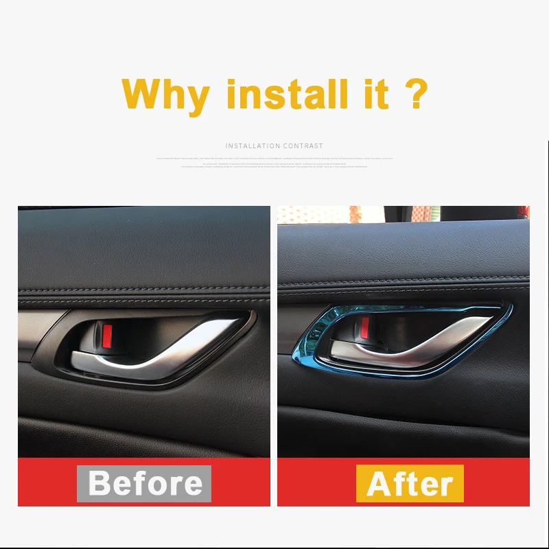 Углеродное волокно автомобильный Стайлинг Внутренний дверной ручки чаши Крышка