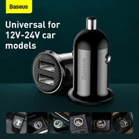 baseus dual usb car phone charger 4 8a 24w phone car charging adapter for iphone xiaomi huawei fast car usb charger in car
