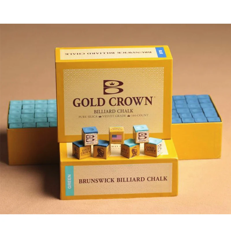 

GOLD CROWN 1 Piece Oily Blue/Dry Green Billiard Chalk Billiard Snooker Chalk Pool Cue Accessories for Professional Athlete USA