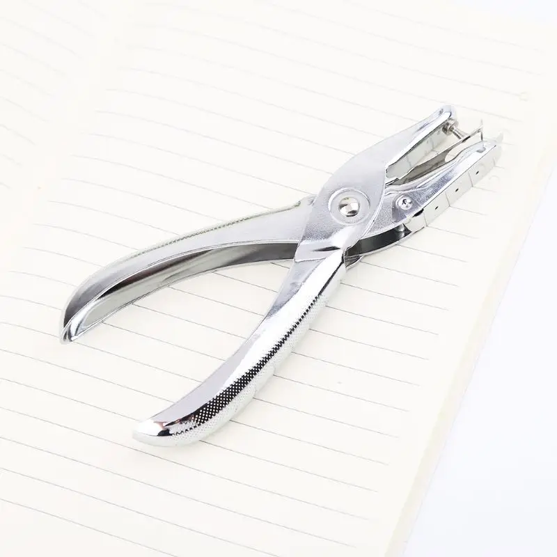 

School Office Metal Single Hole Puncher Hand Paper Punch Scrapbooking Punches 6 Pages 3mm Dropshipping