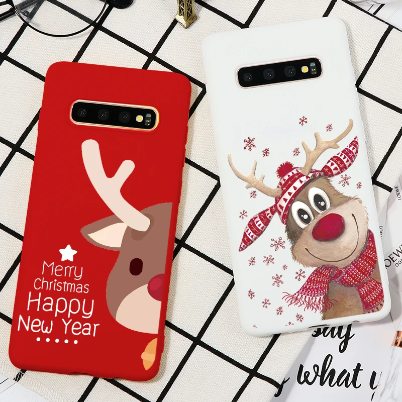 Рождественские силиконовые олень мягкий TPU чехол для samsung Galaxy A50 A10 A30 A40 A70 A60 S10 S9 S8 A6 плюс A7 A8 A9 S7 S6 Edge чехол