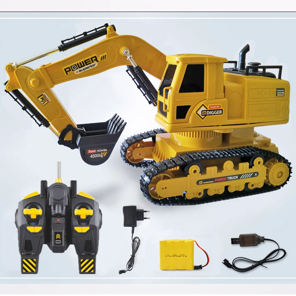 Мини модель грузовика Желтый ABS детская игрушка перезаряжаемая 10 канальный RC