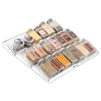 3 tier spice rack tray plastic drawer organizer kitchen sauce bottle holder cabinet can expanded drawer organizer for spice jar