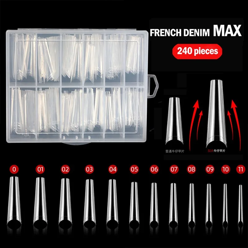 

Coffin False Nail Tips Half Cover Extra Long C Curve Acrylic Extension System Lengthen Fake Nails Manicure Press On Tip Salon