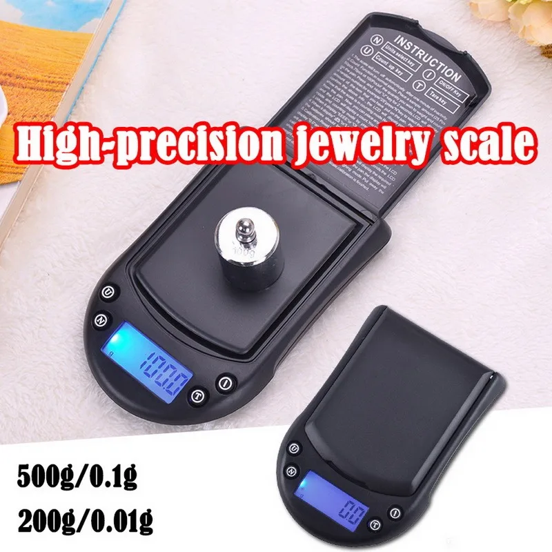 

200g 0.01g Pocket Digital Scale High Accuracy Mini Jewelry Electronic Scales g/oz/ct/ozt Blue Backlight Weight Balance