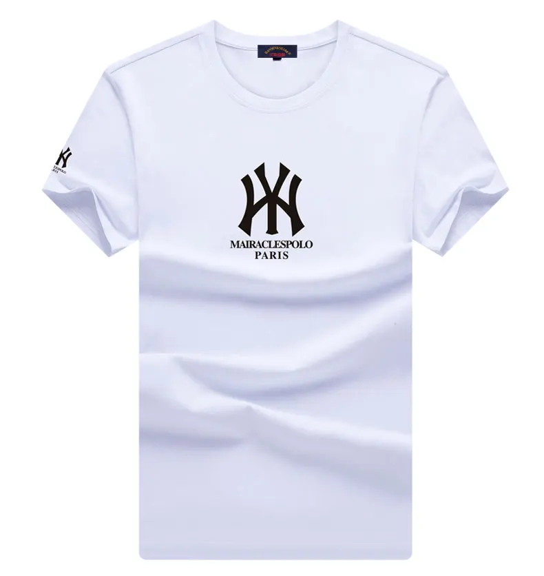 

Cotton White shirts men o neck t-shirt print